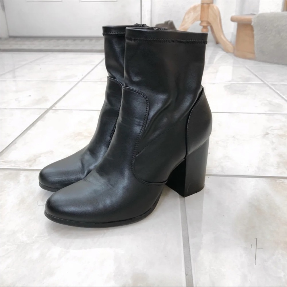 Faux Leather Ankle Boots